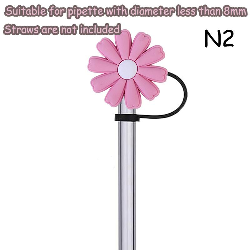 8Mm Macaron Kleine Blume Strohhalm Kappe Staubschutz Silikonabdichtung Wiederverwendbare Cartoon Strohhalm Kappe