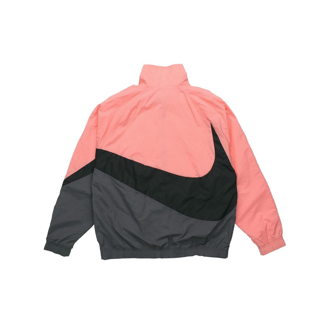 Nike Big Swoosh Loose Zip-Up Collar Woven Jacket For Spring Men Jackets Black Gray Pink AR3133-668
