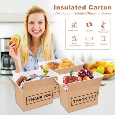 10 Stück Isolierte Versandkartons, Mit Aluminiumfolie ausgekleidete Kühlboxen für Lebensmittellieferung