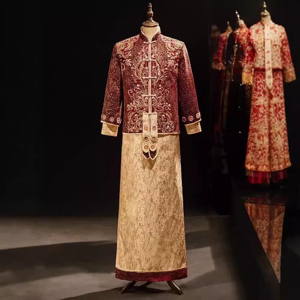 2023 Groom Dragon & Phoenix Xiuhe Suit - Chinese Wedding Ethnic Men's Attire