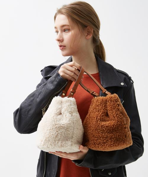 Iroas Amber Sheepskin Bucket Bag