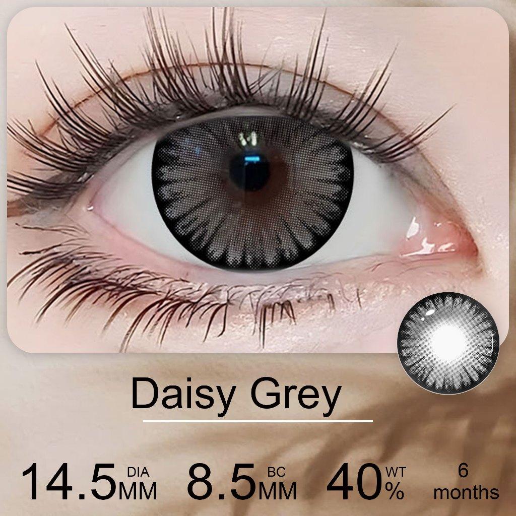 

Контактные линзы Mill Creek Big Eyes 14,5 мм с раствором 2 шт. серии Daisy коричневые/серые годовые мягкие линзы(0.00-8.00) 0.00 коричневый