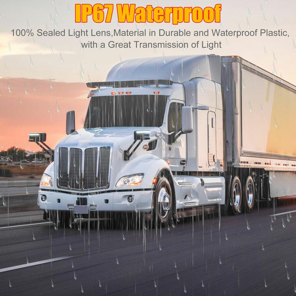 20PCS 12-24V Truck Side Marker Light 12LED Car Trailer Clearance Side Light for Lorry Bus Van Caravan LED Car Light Waterproof