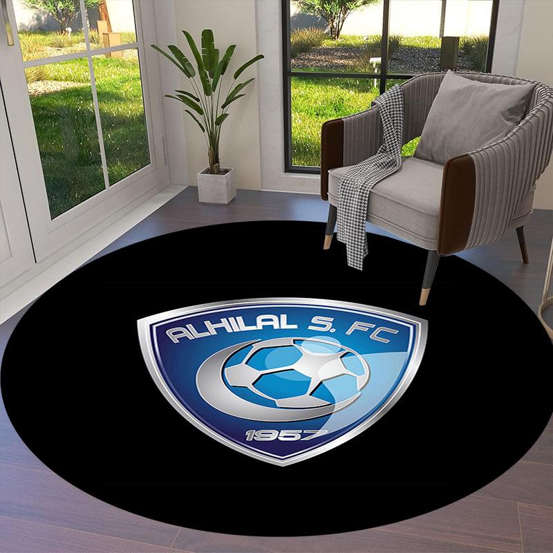 Al Hilal SFC Round Area Rug,Carpet Rug for Living Room Bedroom Sofa Playroom Decor,Non-slip Floor Mat