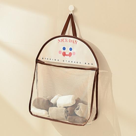 Mesh Storage Bag Large Capacity See-through Storage Pouch with Hanging Loop Foldable Wardrobe Organizer