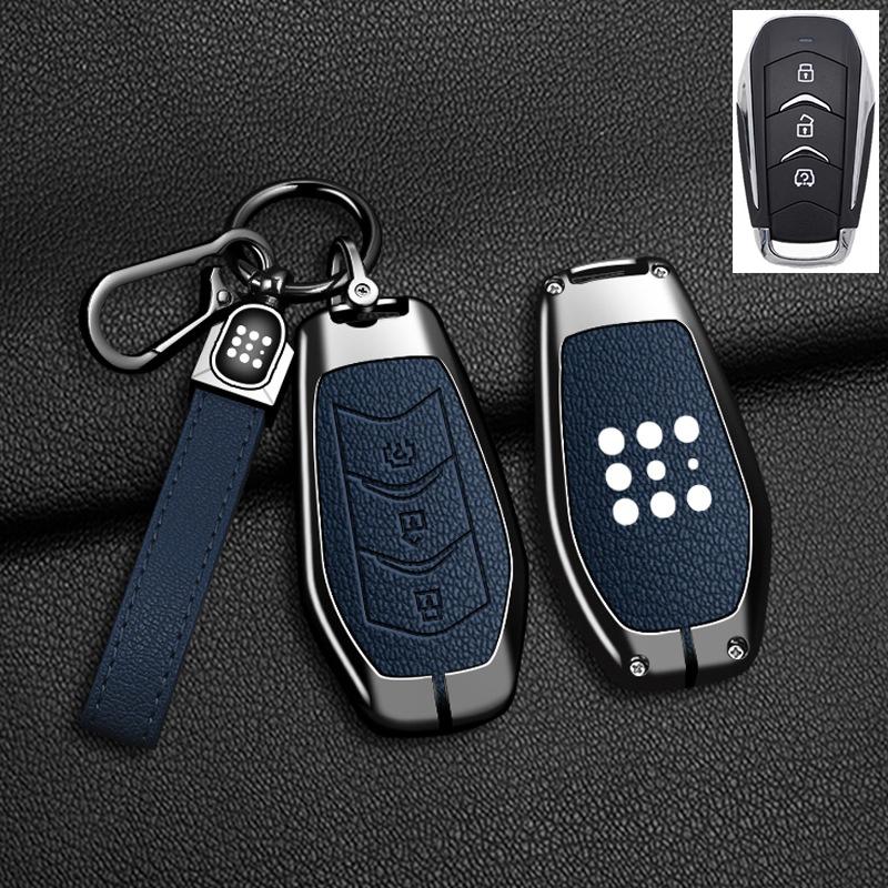 For Dongfeng DFSK 600 Fengon 580 Evolute I-Space I-Pro Landian E5 Keychain Zinc Alloy Leather Car Key Case Cover Accessories