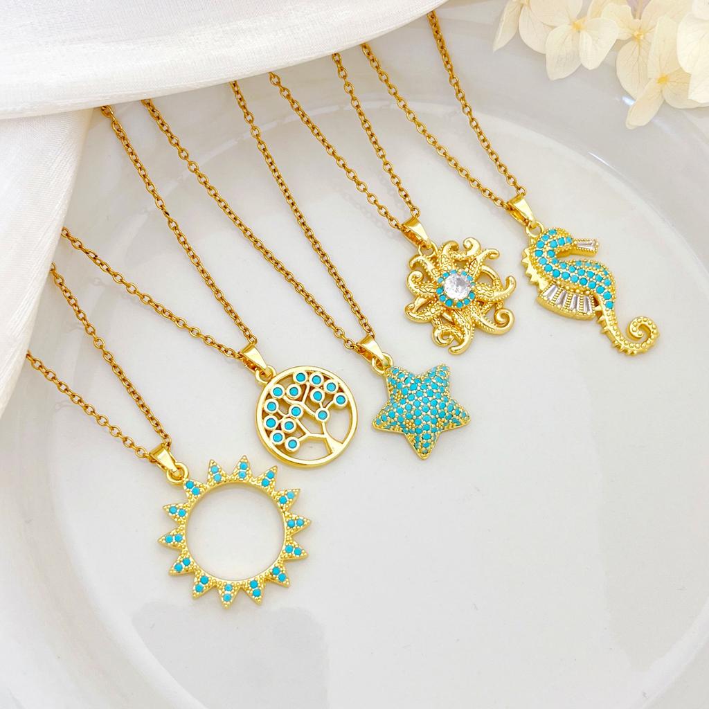 Ocean Sea Star Necklace Accessory Women's Unique Fashion Style Versatile Collar Chain