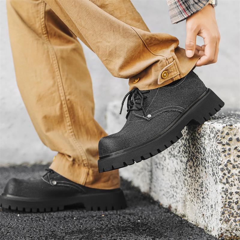 Leather shoes men's spring new formal wear business big head thick sole heightening wedding groom casual shoes 66622-J