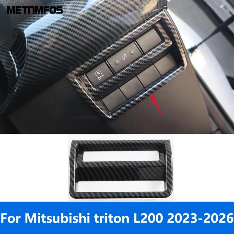 

For Mitsubishi triton L200 -2025 2026 Carbon Fiber Head Light Lamp Adjustment Switch Button Cover Trim Interior Accessories