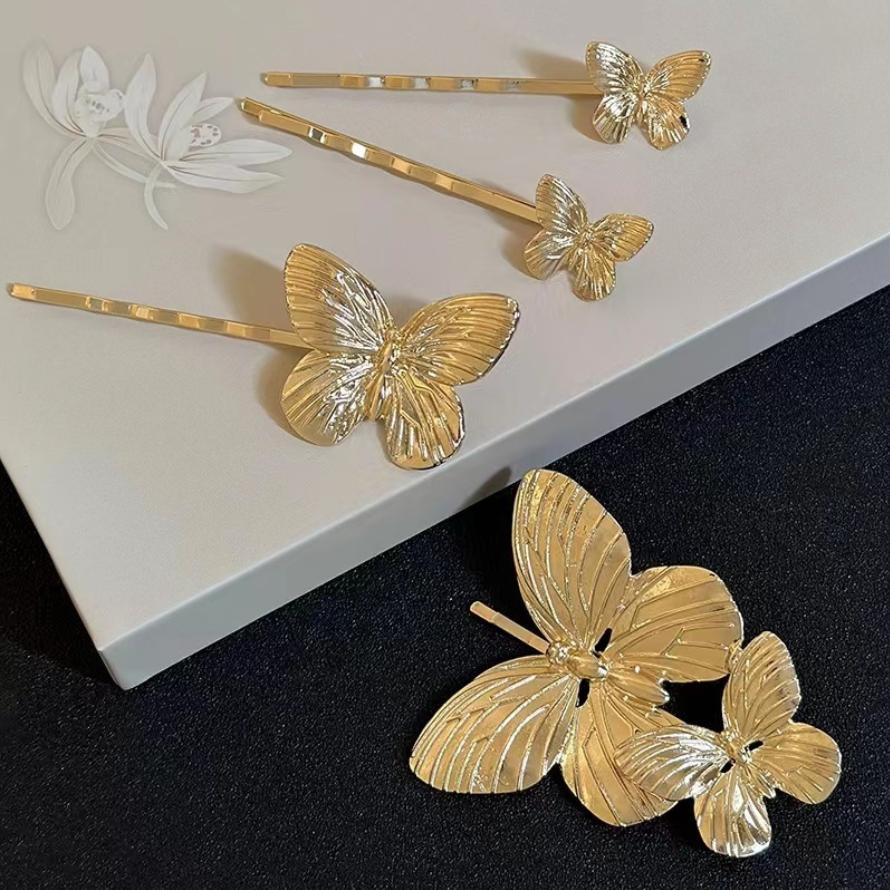 Fashion Butterfly Hair Clip Pins Metal Bridal Hairpin for Women Hair Barrettes Luxury Hair Bangs Clip Wedding Hair Accessories
