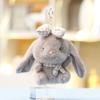 Plush Rabbit Keychain With Checkered Bowknots And Necklaces Decor For Girls Gift And Bag Decoration