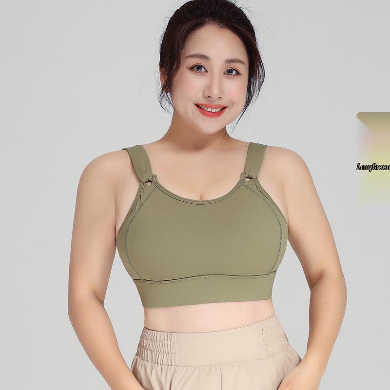 

Женский спортивный бюстгальтер с полной чашкой на липучке - Регулируемый, Ударопрочный, Красивая спинка, Идеален для йоги и бега 3XL армия зеленый