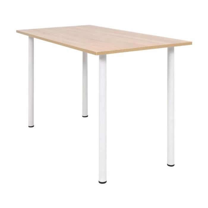 VidaXL Table de salle à manger 120x60x73 cm Chêne et blanc