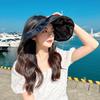 Vinyl sunscreen hat women face protection UV protection big brim summer travel shade empty top bucket hat sun hat