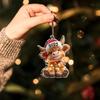 Acrylic Animal Ornament Flat Hangable Festive Keepsake Christmas Decoration Acrylic Animal Pendants For Wall Living Room Mantel