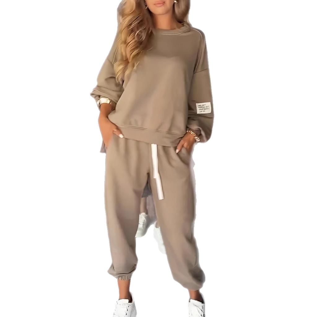 2025 New Women's Cross-border Women's Amazon eBay Casual Sports Sweater Pants Leggings Casual Pants Two-piece Set