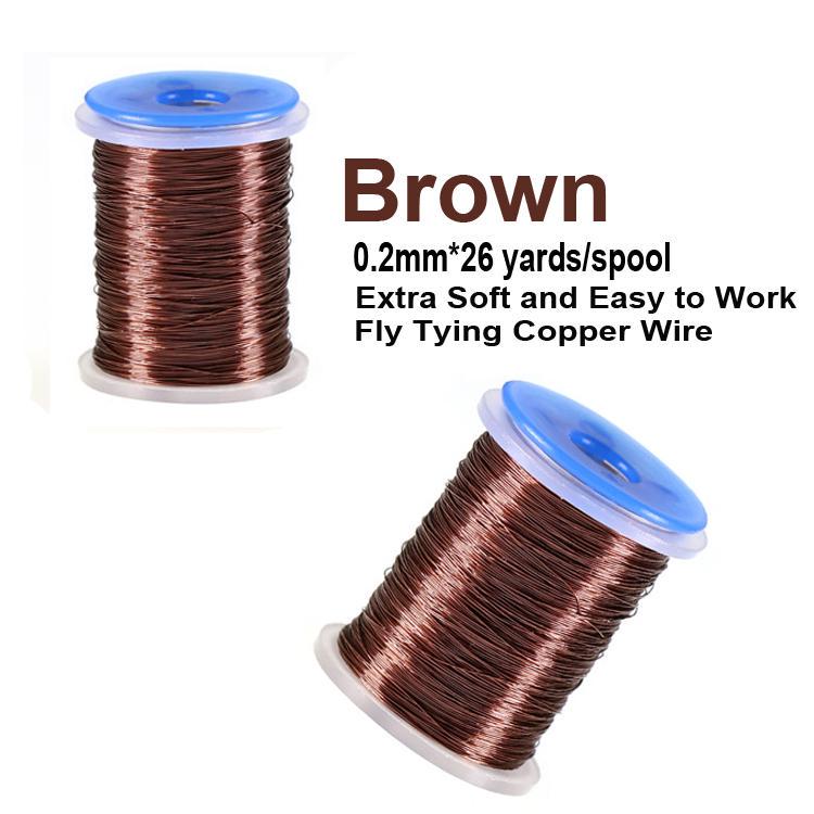 Bimoo 0.2mm Ultra Wire Fly Tying Small Copper Wire for Ribbing Weight Flash Wire Bodies Dubbing Brushes Brassie Metal Thread