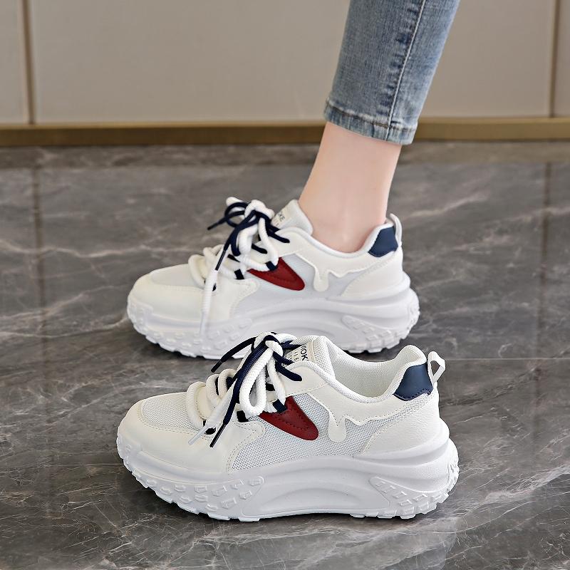Platform Dad Shoes New Spring and Summer Mesh Breathable Mesh Shoes Show Small and Lightweight Sports Shoes