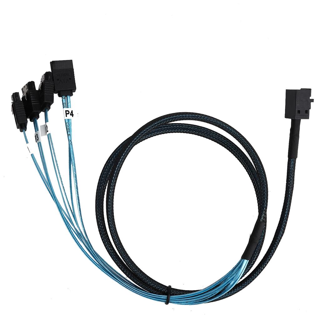 Mini SAS HD 12GB SFF‑8643 auf 4 SATA LSI Adapterkabel 1m 1.1yd Geflochtenes Kupfer Ersatz