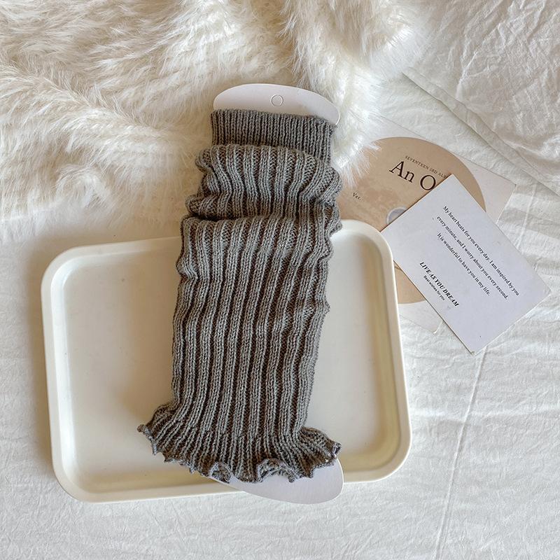 Socks For Spring And Autumn Children'S Stacking Socks Red Long Tube Lace Knitted Baby Girl Medium Tube Leg Cover