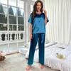Damen-Schlafanzug-Set in Übergröße, Eisseide, kurzärmelig, für den Sommer, Homewear, lockerer, lässiger Schlafanzug