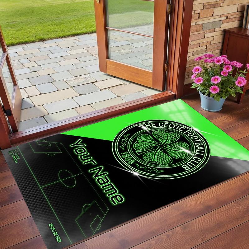 Crystal Velvet Rug Custom Name Text, Soft Non Slip Floor Mat Home DecorCeltic FC
