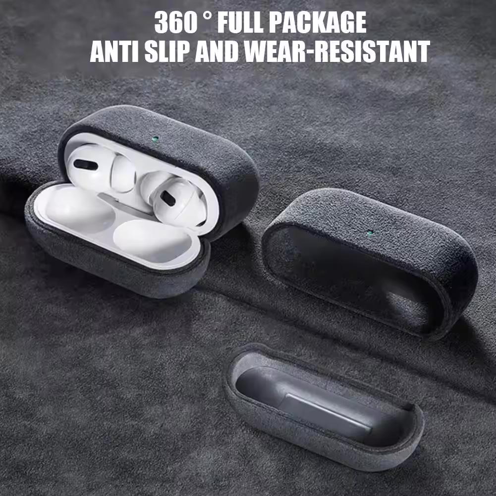 Luxury Italian Suede Leather Headphone Case for AirPods 4 3 1 Pro2 Supercar Material Wireless Charge All Inclusive Earphone Case
