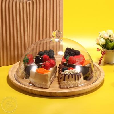 Torta rotonda pizza snack dessert piatto polvere pasticceria piatto Dim sum piatto vassoio copertura trasparente coperchio esposizione decorazione Vassoio espositivo