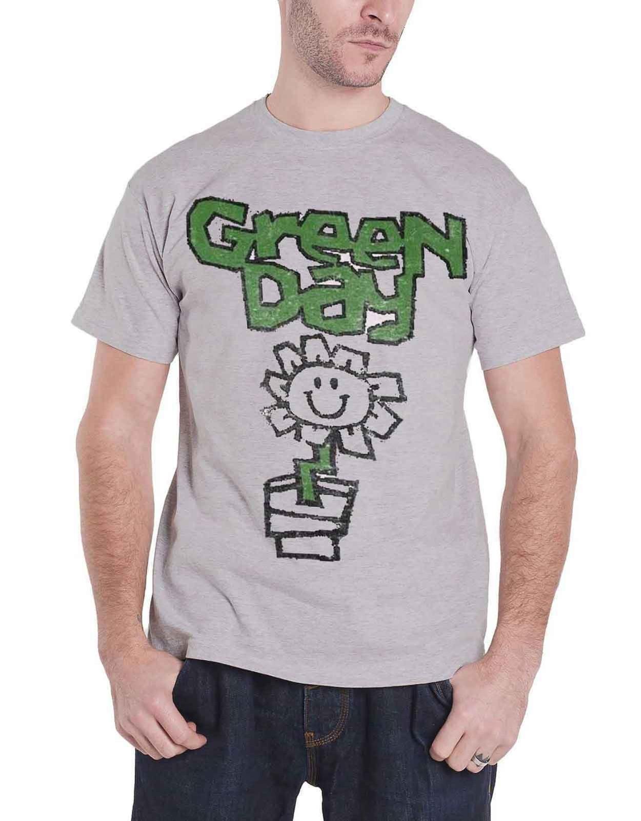 Green Day T Shirt Vintage Flower Pot Kerplunk band logo Mens Grey M