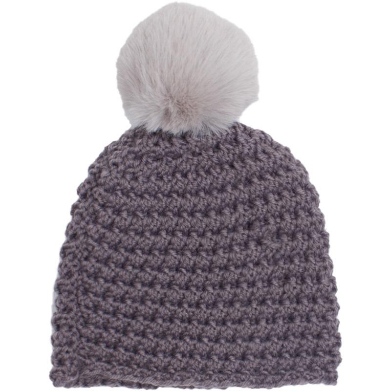 Winter neue Baby einfarbige Wollmütze, Kinder Strickmütze mit Bommel, Babymütze