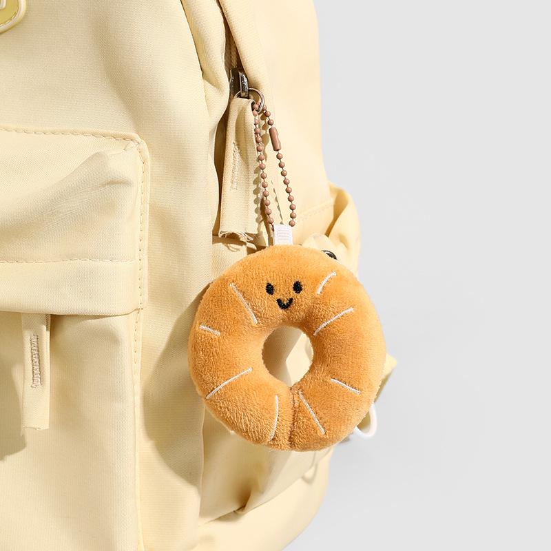 Adorable Bread Plush Keychain Charm - Small Backpack Accessory and Couple Doll Set