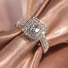 New Accessories Classic Four-claw Round Zircon Engagement Ring Fashion Womens Trendy Handicraft Accessories