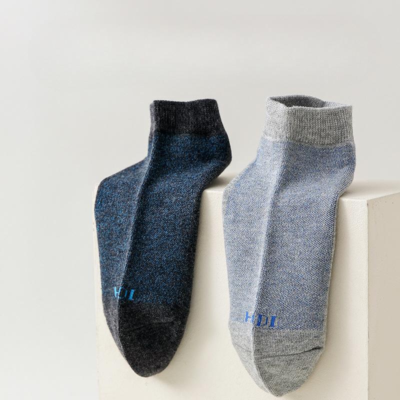 Men's Short Socks, Pure Cotton, Summer Anti-odor, Sweat-absorbing, Breathable, Low-top, Shallow-cut, Won't Fall Off During Sports, Boat Socks