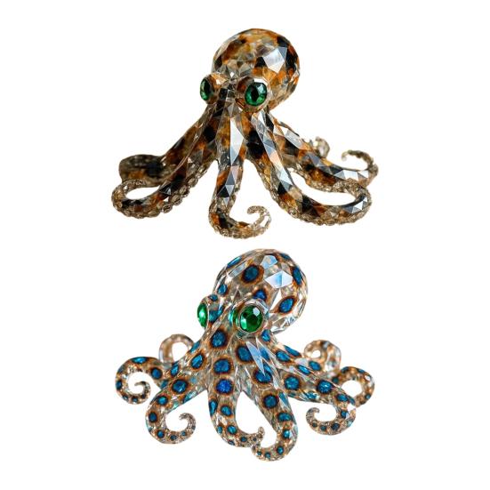 Blue-Ringed Octopus Figurine Animal Statue Realistic Looking Vivid Shape Octopus Resin Ornament Fish Tank Decoration