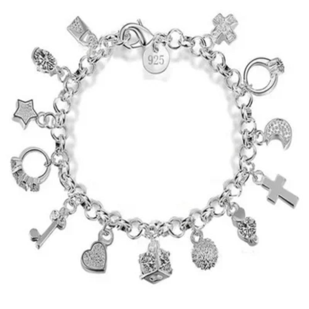 Moda 13 pz Ciondolo Catena Charm Bracciale per Donne per Ragazze Adolescenti Lady Regalo Gioielli Raffinati da Donna