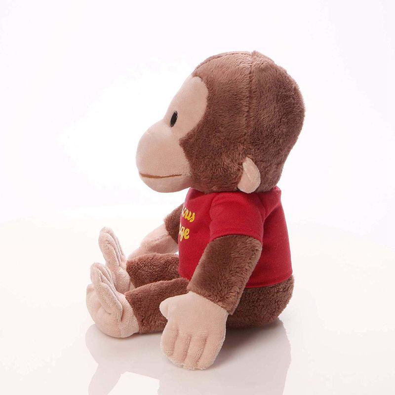 Lovely Curious George Monkey Plush Doll Cartoon Stuffted Animal Plushie Toy Home Decor Gift for Friends Girls Sleeping Pillow