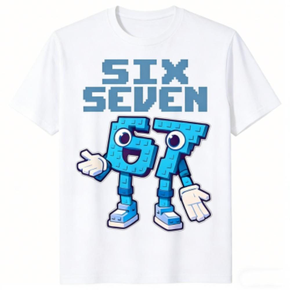 Sommer Mode Cartoon 67 Druck Herren T-Shirts Sommer Street Kurzarm Outdoor Freizeitkleidung für Herren und Damen T-Shirts Top