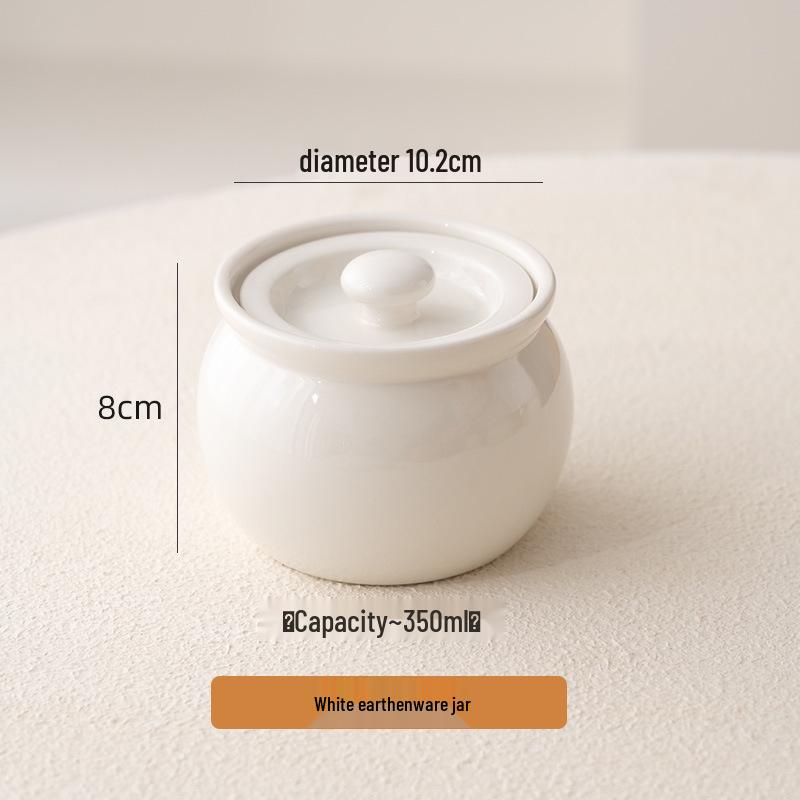 Ceramic Stew and Steam Pot for Single Serving Soups 350ml Small