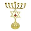 7 Branch Jewish Metal Star of David Candle Holder with Cross Pendant Menorah Ornament Temple Candlestick Candle Stand