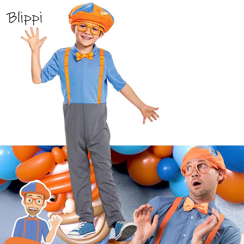 Costume Toys Blippi Kids Cosplay Outfit Cartoon Dress Party Halloween Events