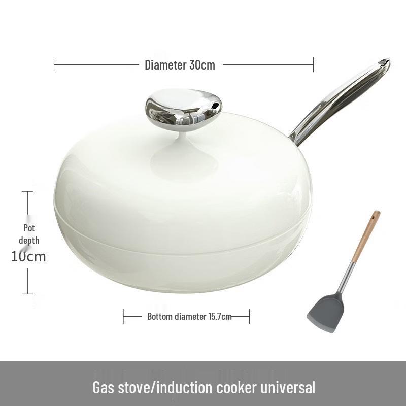 ZISIZ Maifan Stone Non-Stick Flat Bottom Wok