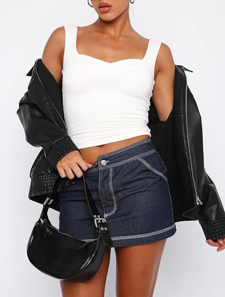 Ziyuan Y2K Spicy Girl Square Neck Backless Camisole - Slim Fit Solid Color Tank Top