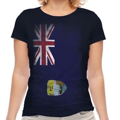 Saint Helena Faded Flag Women T-Shirt St.Helenian St.Helena Jersey Gift