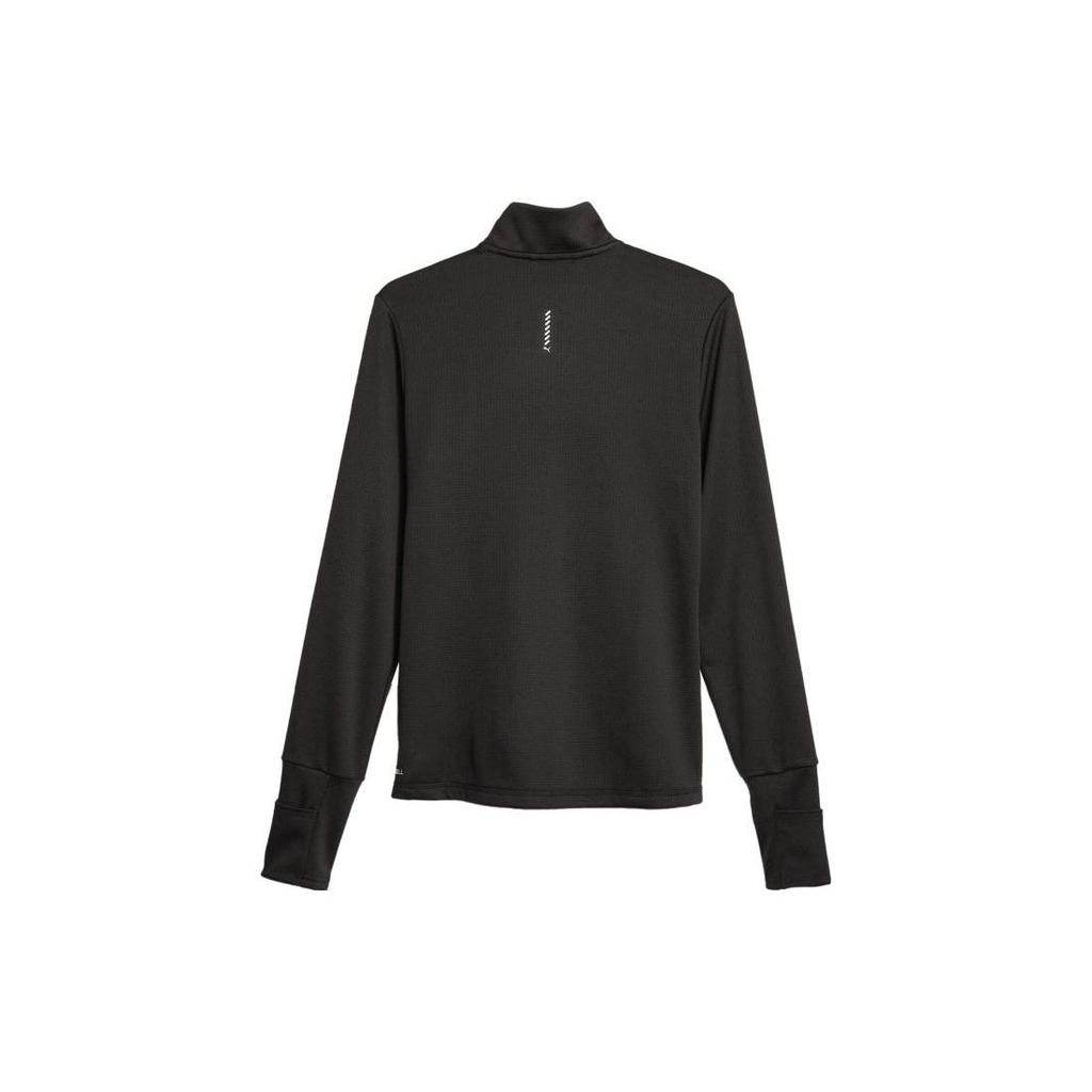 Puma Run Micro Fleece 1/2 Zip Solid Color Casual Stand Collar Long Sleeve Sweatshirt Women Sweatshirt Black 524600-01