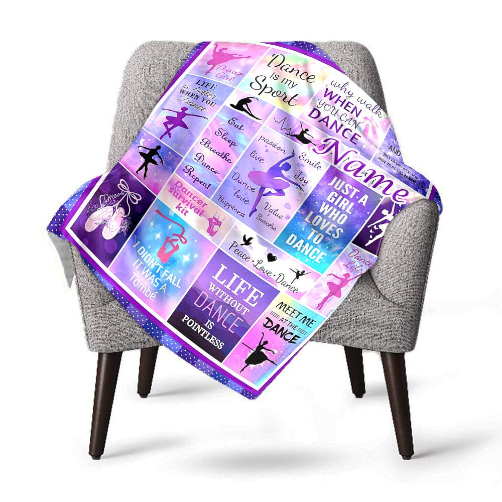 Dance Girl Home Customize Your Name Blankets Comfortable Soft Lightweight Allseason Multipurpose Blanket For Picnic Sofa Office Bed Living Room
