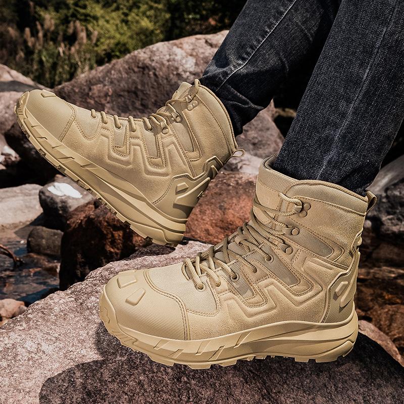Fashion Men Hiking Shoes Male All-match Motocross Boots Outdoor High Top Men's Sneaker Hunting Work Safty Boot High Quality Ankle Boots