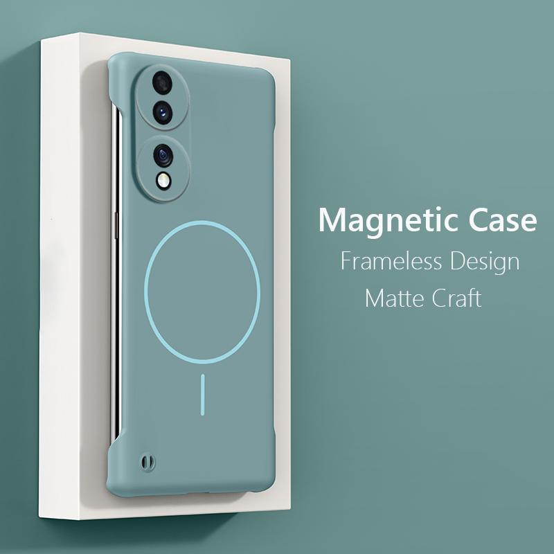 Case For Phone Yulin-003 For Frameless Magnetic Wireless Charging Phone Case For Honor 70 Honor 90 Honor70 Honor90 Slim Hard Back Cover