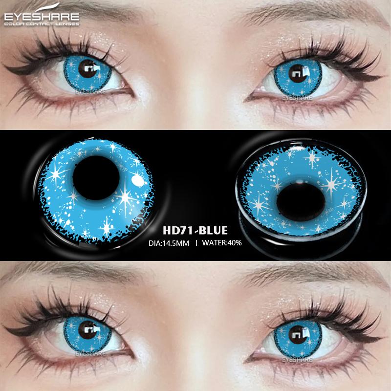 Eyeshare 1 Pair Halloween Color Contact Lenses for Eyes Red Blue Purple Lenses 14.5mm Cosplay Anime Cosmetics Makeup Colored Lenses