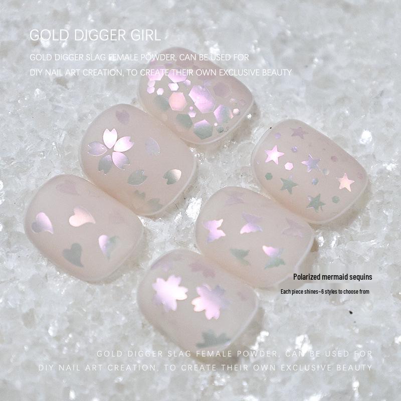 Meerjungfrauen Schimmernde Nail Art Pailletten: Glitzer-Mix mit feinen & groben Sternen, Schmetterlingen