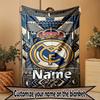 Personalizovaná deka s potiskem Realu Madrid, Vlastní jméno, Domácí dekorace, Ložnice, Pohovka, Kempování, Gauč, Dárky k narozeninám, Vánocům